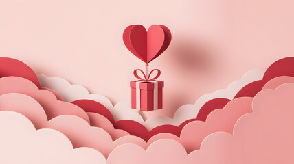 Paper Cut Heart Gift Clouds