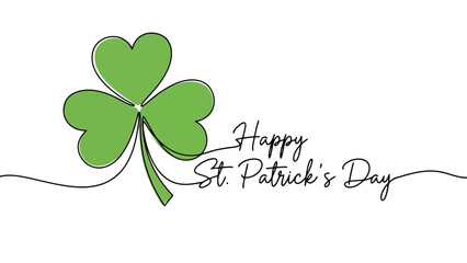 St. Patrick's Day greeting card with a green shamrock.