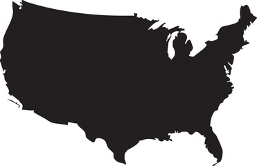 Usa map vector: united states outline silhouette for design and graphics eps