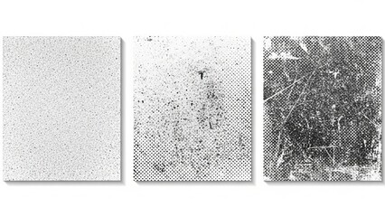 Three Progressive Stages of Gray Dust Particle Overlay on Textured Background Gradation