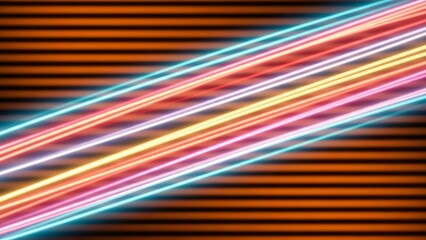 Vibrant Diagonal Light Streaks in Warm Orange Pink and Cool Blue Gradient Blur