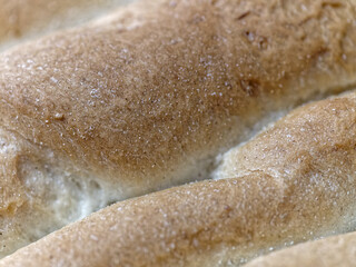 Detail of the surface of Genoese focaccia
