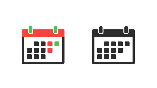 Calendar Icons with Different Designs and Colors. - Powered by Adobe