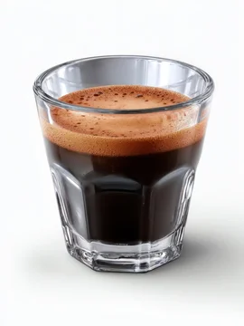 Espresso Served in Transparent Glass Cup