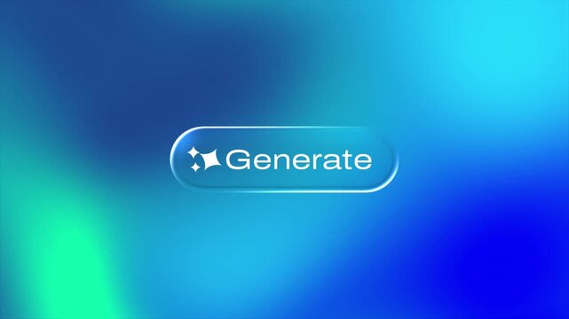 AI Generate Button in Liquid Glass Style with Gradient Background Animation