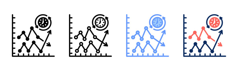 Market Motion icon set multiple style collection