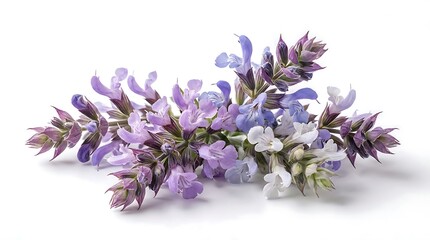 Obraz premium Pastel salvia flower spray isolated on white background