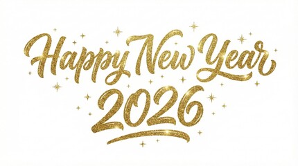 2026 Happy New Year Text Design. Vector Illustration.