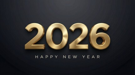 2026 Happy New Year Text Design. Vector Illustration.