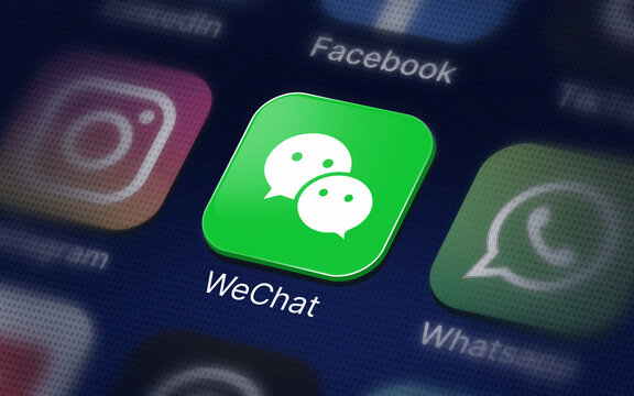 WeChat Company logo on the smartphone