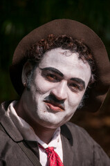 Portrait of impersonator as a joker, India.