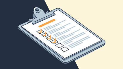 Clipboard with Checklist and Checkboxes.