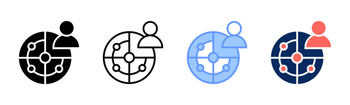 Competitor Radar icon set multiple style collection