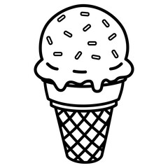 Ice Cream Scoop Simple Illustration 