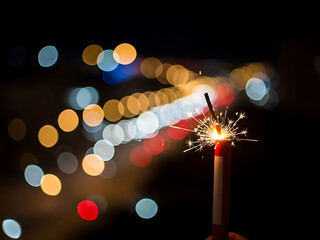 Firecracker new year's eve celebration