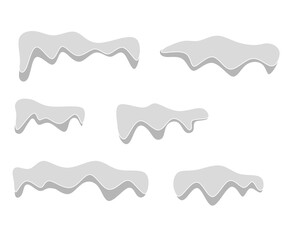 Set snow caps winter vector,snow caps design image,set snow caps on white background vector,set snow caps design illustration 