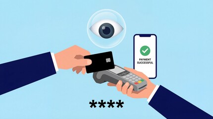 Digital payment success secure transactions online shopping flat design minimalist style clean viewpoint