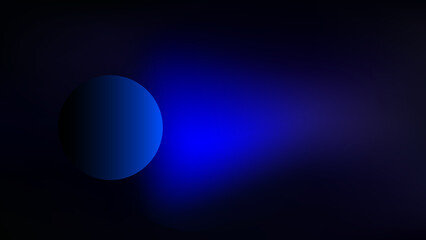 Minimalist Blue Planet and Nebula Abstract Space Background with Deep Shadow and Ethereal Glow