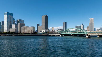 Naklejka premium 遊歩道となった豊洲「晴海橋梁 (旧晴海鉄道橋) 」 2025年12月