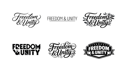 Artistic Lettering Variations. Freedom and unity. Set lettering. harmonious lettering variations of the same emblematic concept, each with different artistic