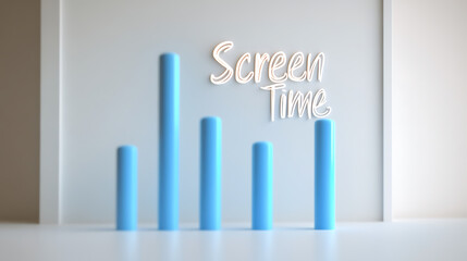 Visualize digital balance with 'Screen Time.' Blue columns show usage trends, prompting mindful tech consumption. Let's monitor and adjust our screen habits for better well-being!