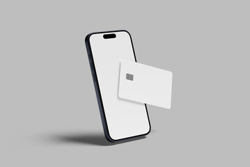 Smartphone with Credit Card Mockup