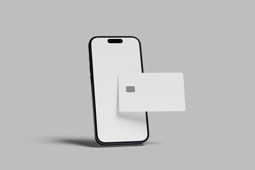 Smartphone with Credit Card Mockup