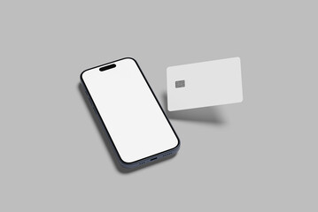 Smartphone with Credit Card Mockup