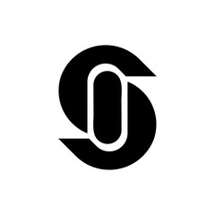 Modern Geometric Interlocking Letter SO Monogram Logo, Minimalist Abstract Branding Icon Vector isolated with white background.
