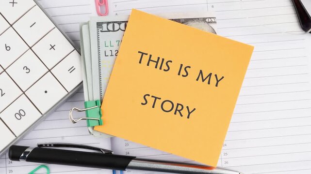 THIS IS MY STORY text. This narrative showcases how animated visuals can simplify complex financial concepts for better understanding in business settings.