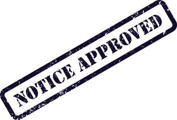 A deep blue grunge style rubber stamp impression prominently displaying the words Notice Ignored