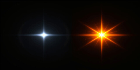 Abstract vector background featuring a glowing sun with bright orange rays and a solar flare explosion of hot energy in a dark space design