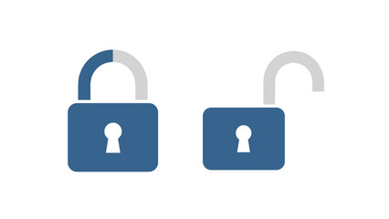 Locked and Unlocked Blue Pads Illustration.