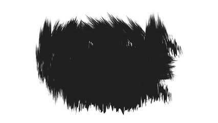 Black Distressed Grunge Brush Stroke Texture Isolated on White Background