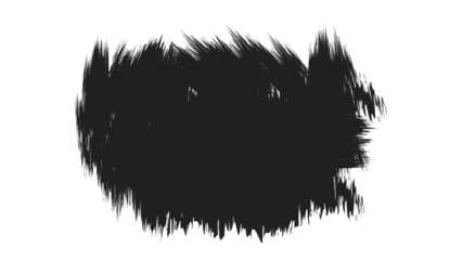 Black Distressed Grunge Brush Stroke Texture Isolated on White Background