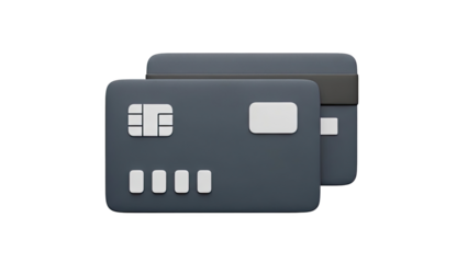 Credit Card Icon Set on transparent background