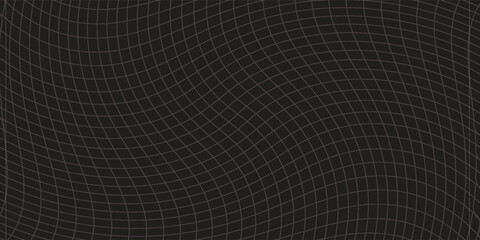 Abstract Black Grid Warp Background With Curved Lines For Modern Digital Design
