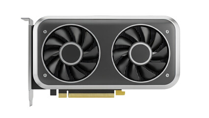 Dual Fan Graphics Card on transparent background
