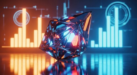 Geometric Crystal Data Analytics Futuristic Background