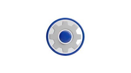 Gear settings icon isolated on white on transparent background