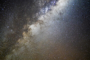 Close-Up View of the Milky Way Galaxy with Dense Star Field in Night Sky
