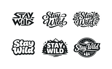 Fototapeta premium Stylized Lettering Grid. Stylized Text Ornaments. Set lettering. harmonious lettering variations of the same emblematic concept, each with different artistic