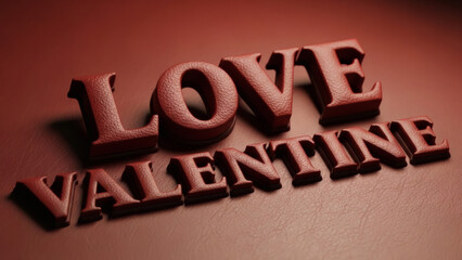 Fototapeta premium Love valentine text on red background