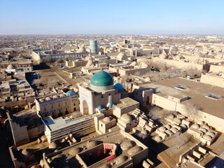 [Uzbekistan] Cityscape of Itchan Kala seen from top of Islam-Khodja minaret (Khiva)