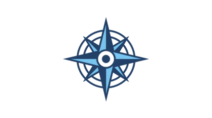 Modern Blue Compass Rose Vector Icon Isolated for Navigation and Direction isolated PNG with Transparent Background