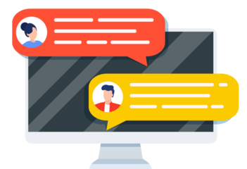 Computer online chat notices