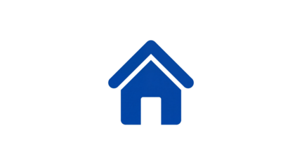 Minimalist Blue Home House Icon isolated vector isolated PNG with Transparent Background