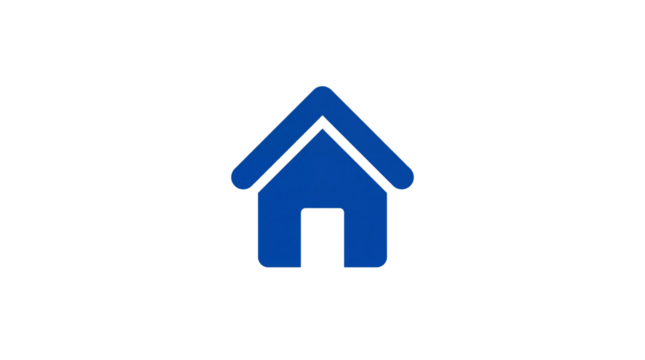 Minimalist Blue Home House Icon isolated vector isolated PNG with Transparent Background - Powered by Adobe