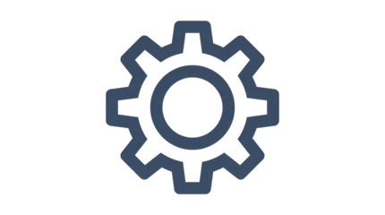 Minimalist Isolated Dark Gray Cogwheel Gear Icon Vector isolated PNG with Transparent Background