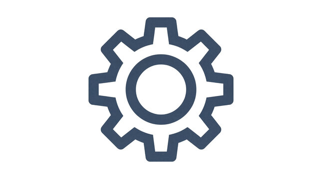 Minimalist Isolated Dark Gray Cogwheel Gear Icon Vector isolated PNG with Transparent Background - Powered by Adobe